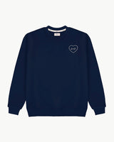 UNISEX NAVY BLUE SWEATSHIRT | PERSONALIZED HEART
