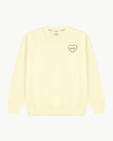 UNISEX LIGHT YELLOW SWEATSHIRT | PERSONALIZED HEART