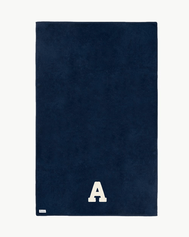 NAVY BLUE TOWEL | LARGE CURL INITIAL