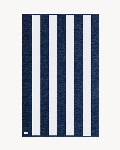 TOALLA RAYAS AZUL MARINO | UNA O MÁS INICIALES MINI